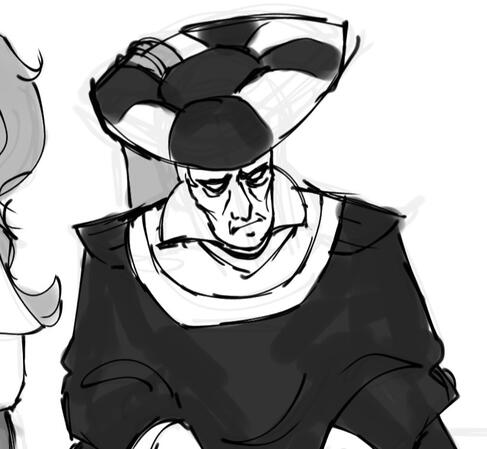 Half body colored sketch Half body colored sketch